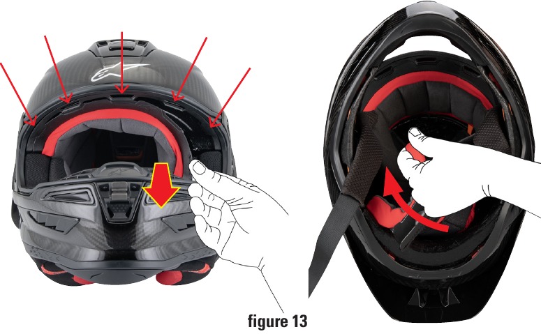 Alpinestars - SUPERTECH R10 - Extracción y sustitución de la almohadilla de la coronilla/nuca Extracción y sustitución de la almohadilla de la coronilla/nuca
