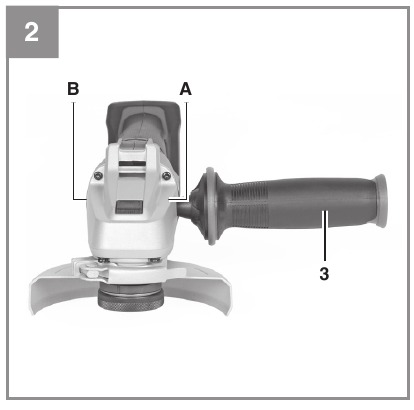 EINHELL - AXXIO 18/125 Q - Colocación del mango adicional Colocación del mango adicional