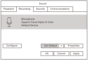 HyperX - Cloud Alpha S - Uso con PC - Ajuste del dispositivo de grabación Uso con PC - Ajuste del dispositivo de grabación