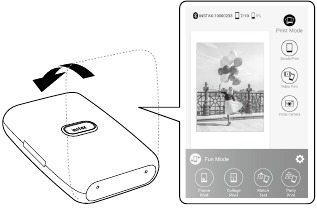 FujiFilm - instax mini Link - Cambio del modo de la aplicación cuando se selecciona la pantalla superior Cambio del modo de la aplicación cuando se selecciona la pantalla superior