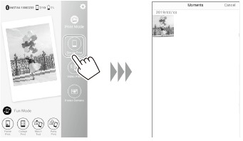 FujiFilm - instax mini Link - Imprimiendo cuando la unidad y el smartphone están conectados Imprimiendo cuando la unidad y el smartphone están conectados