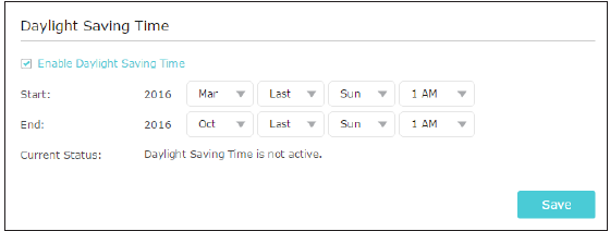 TP-Link - RE650 - Configurar la hora del sistema - Configuración del horario de verano Configurar la hora del sistema - Configuración del horario de verano