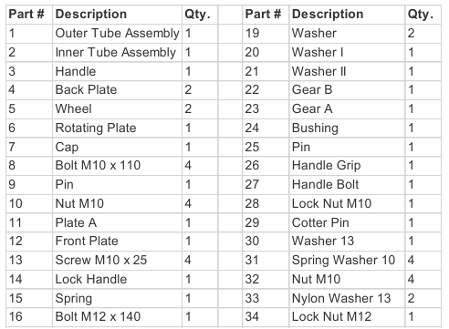Maxxhaul - 70149 - Lista de piezas Lista de piezas