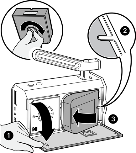 Kodak - Super 8 - Cargar el cartucho de película Cargar el cartucho de película