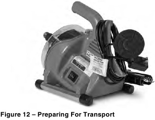 RIDGID - PowerClear - Funcionamiento - Paso 5 - Preparación para el transporte Funcionamiento - Paso 5 - Preparación para el transporte