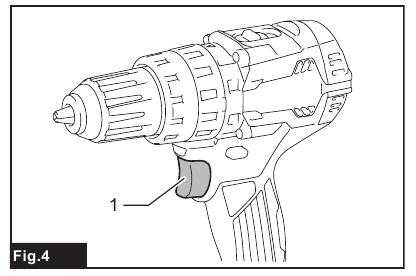 Makita - DHP484 - Acción del interruptor Acción del interruptor