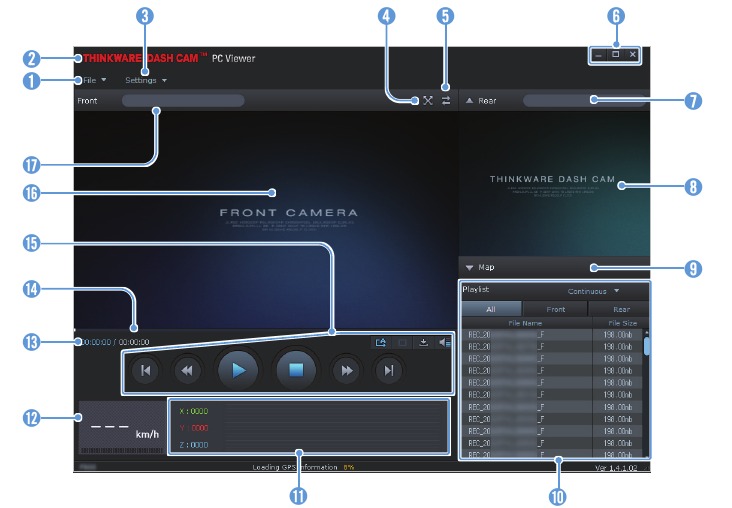 Thinkware - U1000 PLUS - Diseño de la pantalla del visor de PC Diseño de la pantalla del visor de PC