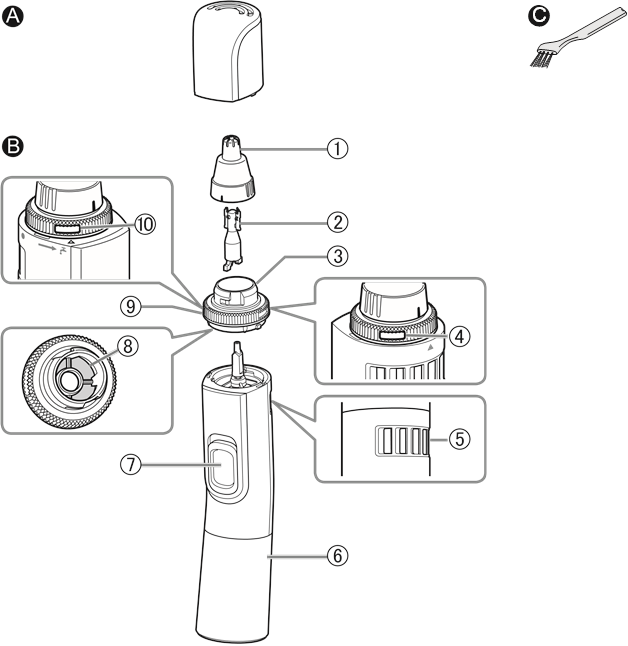 Panasonic - ER-GN300 - Identificación de las piezas Identificación de las piezas