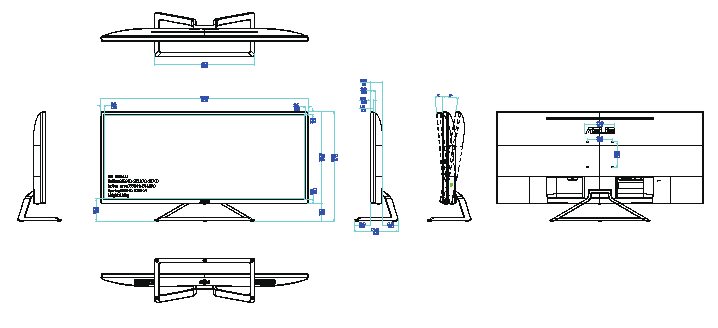 Asus - Serie VP348 - Dimensión del contorno - Parte 2 Dimensión del contorno - Parte 2