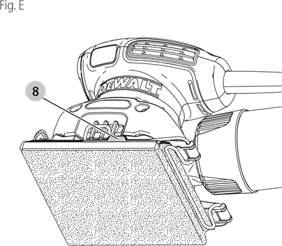DeWalt - DWE6411 - Colocación del papel abrasivo - Paso 4 Colocación del papel abrasivo - Paso 4