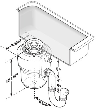 InSinkErator - Evolution PRO 750 - Dimensiones Dimensiones