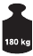 No cargue la báscula más allá de 180 kg/396 lb/28 st.