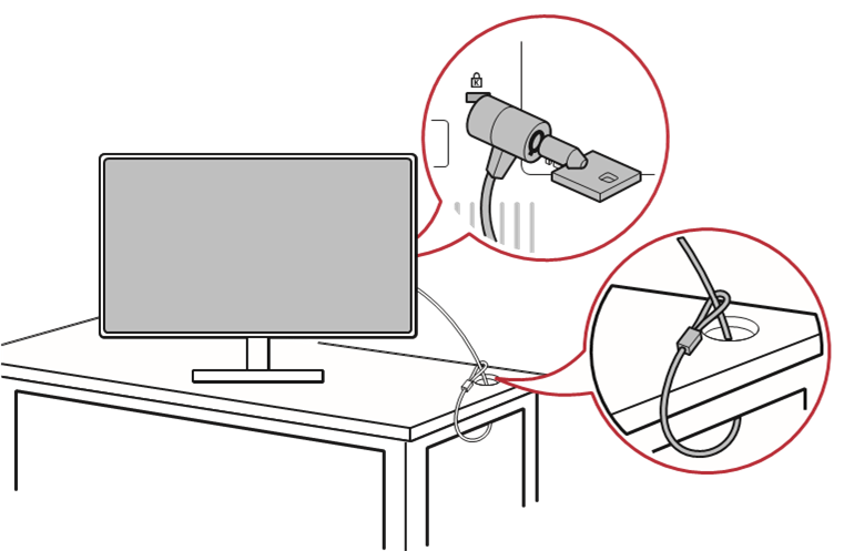 ViewSonic - VX2458-C-mhd - Uso del bloqueo Kensington Uso del bloqueo Kensington