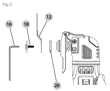 DeWalt - XR DCS355 - Fijación de accesorios con el adaptador universal Fijación de accesorios con el adaptador universal