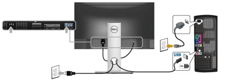 Dell - S2417DG - Conexión del cable USB 3.0 Conexión del cable USB 3.0