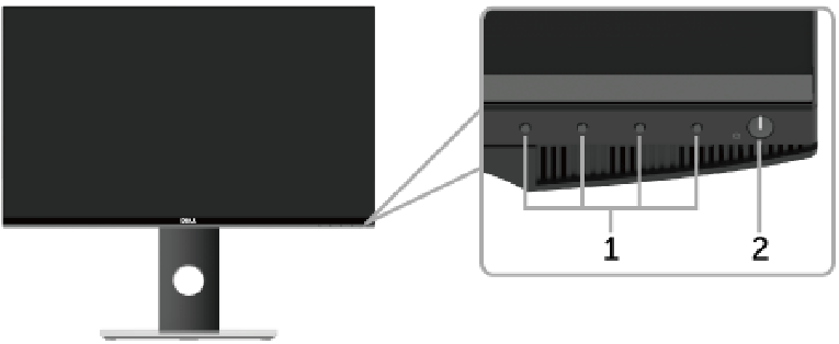 Dell - S2417DG - Identificación de piezas y controles - Vista frontal Identificación de piezas y controles: vista frontal