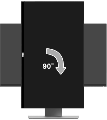 Dell - S2417DG - Rotación del monitor - Girar en el sentido de las agujas del reloj Rotación del monitor - Girar en el sentido de las agujas del reloj
