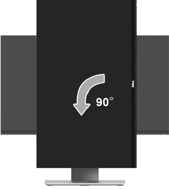 Dell - S2417DG - Rotación del monitor - Girar en el sentido contrario a las agujas del reloj Rotación del monitor - Girar en el sentido contrario a las agujas del reloj