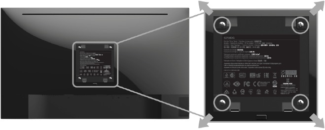 Dell - S2417DG - Montaje en pared (opcional) Montaje en pared (opcional)