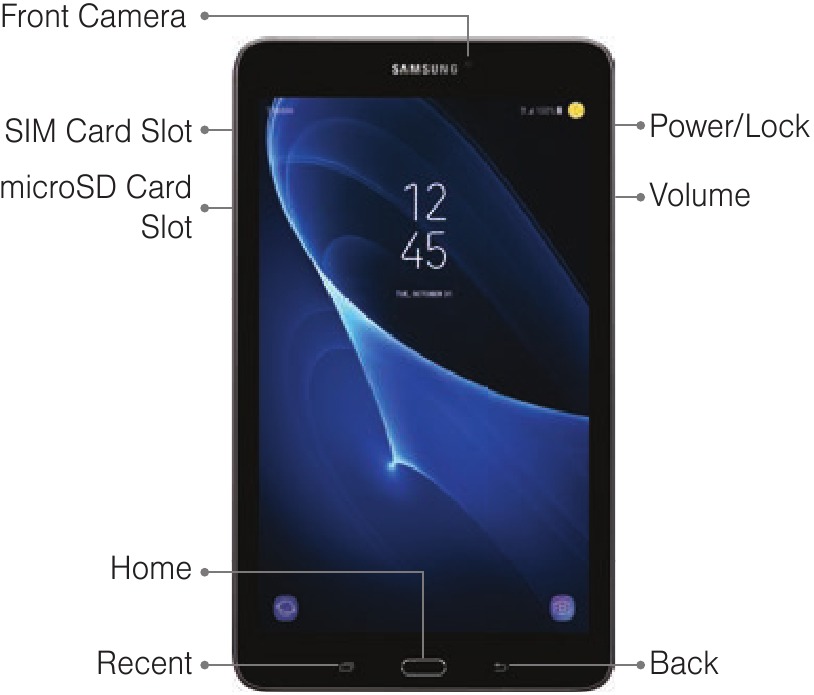 Samsung - Galaxy Tab E - Vista general - Parte 1 - Vista frontal Vista general - Parte 1 - Vista frontal