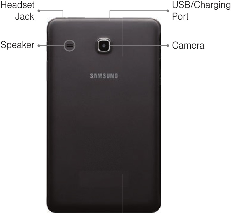 Samsung - Galaxy Tab E - Vista general - Parte 2 - Vista trasera Vista general - Parte 2 - Vista trasera