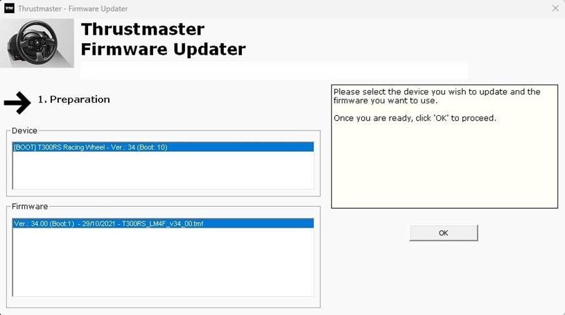 Thrustmaster - T300 RS - Método de activación (Bootloader) - Paso 4 Método de activación (Bootloader) - Paso 4