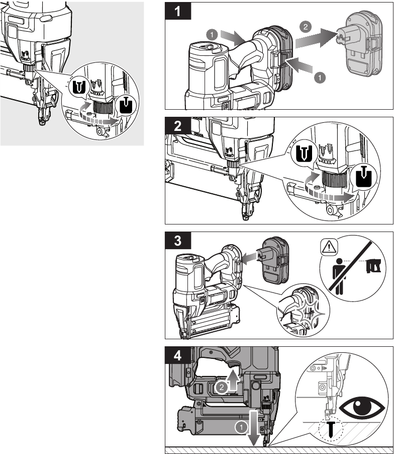 Ryobi - R18GN18 - Funcionamiento - Paso 1 Funcionamiento - Paso 1