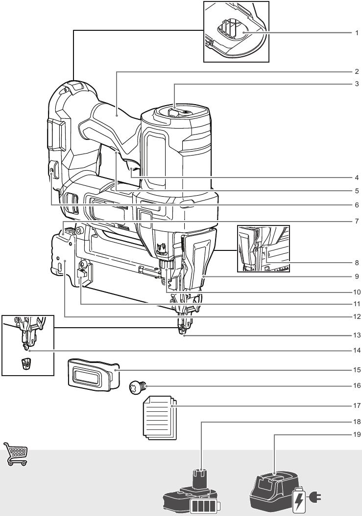 Ryobi - R18GN18 - Visión general Visión general
