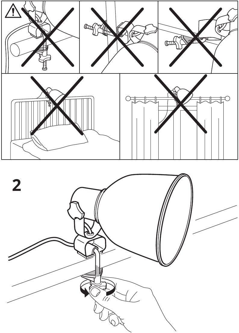 IKEA - HEKTAR - Montaje en la mesa - Paso 2 Montaje en la mesa - Paso 2