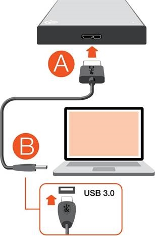 Seagate - ONE TOUCH - Conecte el cable USB Conecte el cable USB