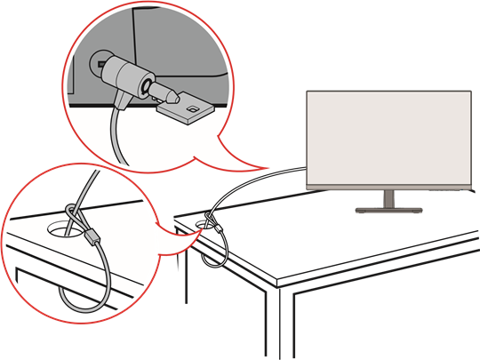 ViewSonic - VA2256-MHD - Uso de la ranura de seguridad Uso de la ranura de seguridad