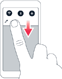 Iconos de configuración rápida en el panel de notificaciones