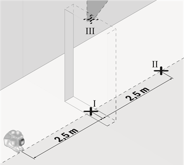 Bosch - Professional GLL 3-80 - Comprobación de la nivelación de las líneas verticales - Paso 1 Comprobación de la nivelación de las líneas verticales - Paso 1