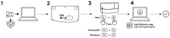 Logitech - Wave Keys - Para conectar el dispositivo mediante Logi Bolt Para conectar el dispositivo mediante Logi Bolt