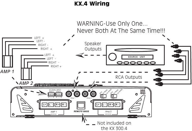Kicker - KX - Instrucciones de cableado - Cableado KX4 Instrucciones de cableado - Cableado KX4