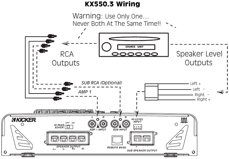 Kicker - KX - Instrucciones de cableado - Cableado KX550.3 Instrucciones de cableado - Cableado KX550.3
