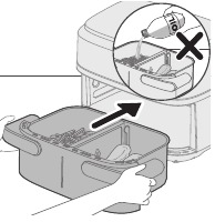 Colocación de la sartén en la Airfryer