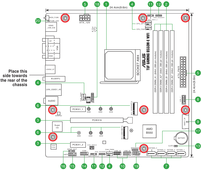 Asus - TUF GAMING B550M-E WIFI - Descripción general del producto Descripción general del producto