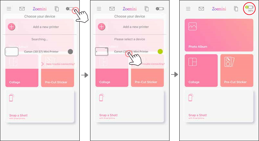 Canon - Zoemini 2 - Emparejamiento de Android e iOS - Paso 2 Emparejamiento de Android e iOS - Paso 2