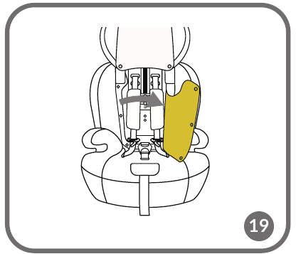 Lionelo - Levi i-Size - OCULTAR EL CINTURÓN DE SEGURIDAD DE 5 PUNTOS - Paso 3 OCULTAR EL CINTURÓN DE SEGURIDAD DE 5 PUNTOS - Paso 3