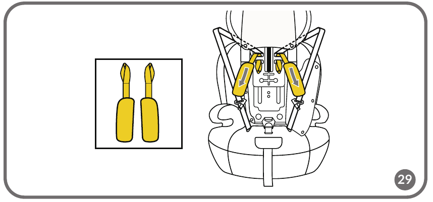 Lionelo - Levi i-Size - EXTRACCIÓN DEL CINTURÓN DE SEGURIDAD DE 5 PUNTOS - Paso 3 EXTRACCIÓN DEL CINTURÓN DE SEGURIDAD DE 5 PUNTOS - Paso 3