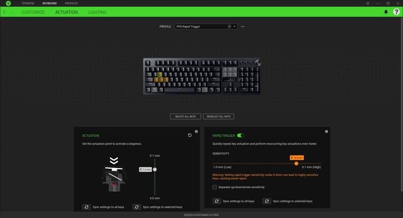 Razer - HUNTSMAN V3 PRO - Actuation Accionamiento