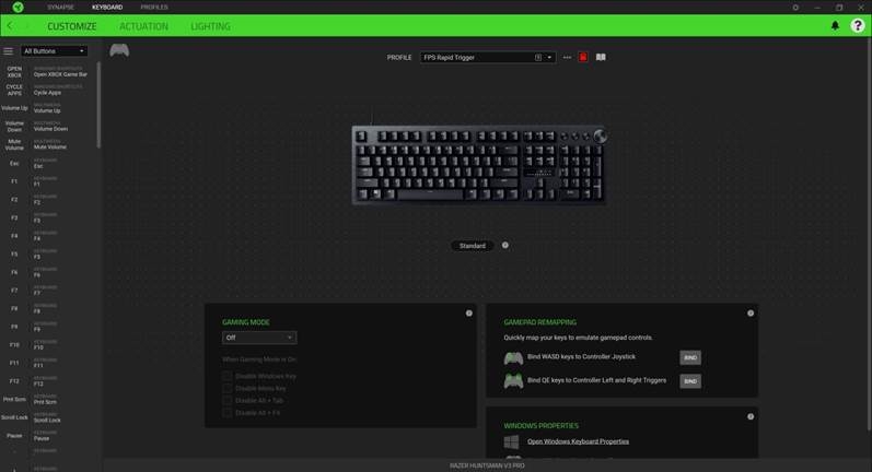 Razer - HUNTSMAN V3 PRO - Sidebar Barra lateral
