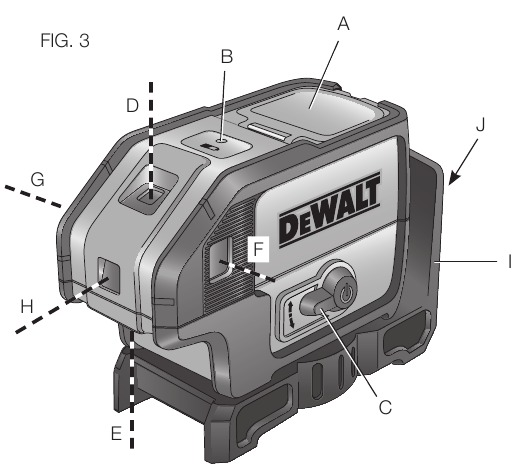 DeWalt - DW085 - Encendido y apagado del láser Encendido y apagado del láser