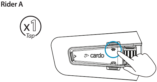 Cardo - PACKTALK EDGE - Iniciar/Detener intercomunicador - Piloto A Iniciar/Detener intercomunicador - Piloto A