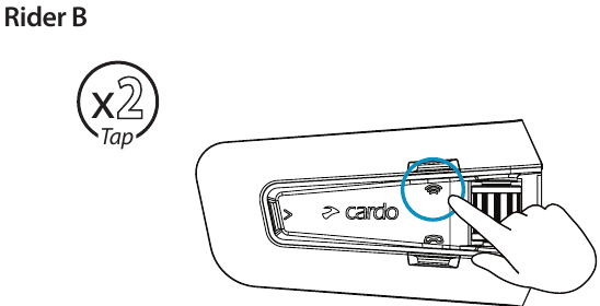 Cardo - PACKTALK EDGE - Iniciar/Detener intercomunicador - Piloto B Iniciar/Detener intercomunicador - Piloto B