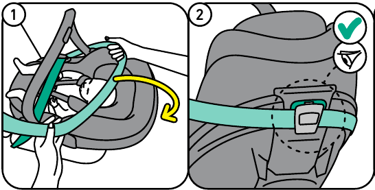 BESAFE - Go Beyond - Instalación del asiento con el cinturón del vehículo - Paso 3 Instalación del asiento con el cinturón del vehículo - Paso 3