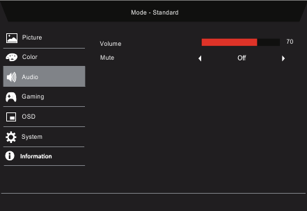 Acer - Nitro ED270U P2bmiipx - Ajuste del audio Ajuste del audio