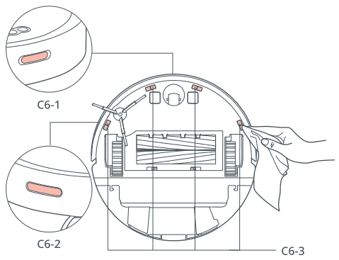 Roborock - Q5 Max+ - Mantenimiento de los sensores del robot Mantenimiento de los sensores del robot