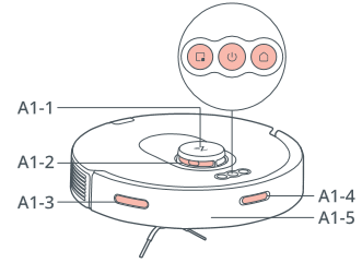 Roborock - Q5 Max+ - Robot (vista superior) Robot (vista superior)